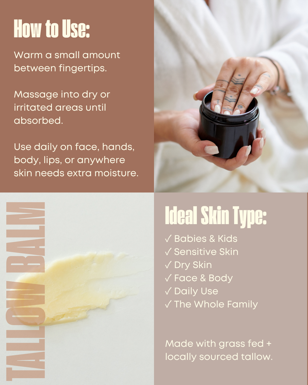 Tallow Balm (frankincense + lavender)